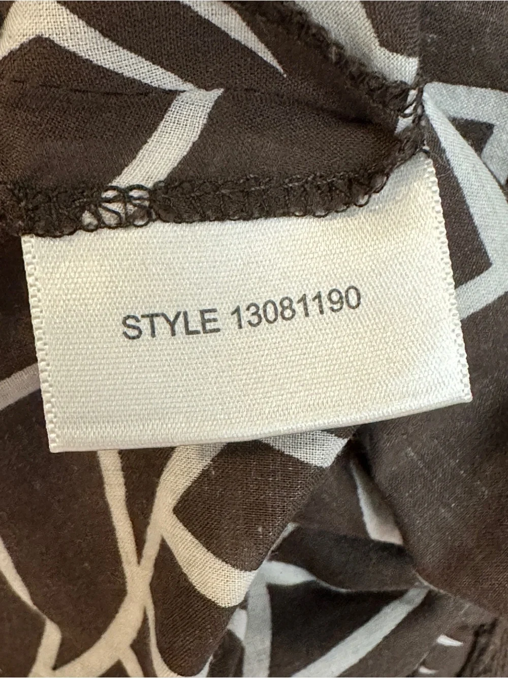 Tory Burch Tunic Top Blouse Sz 4 Brown White Geometric Palm Leaf Cotton 13081190